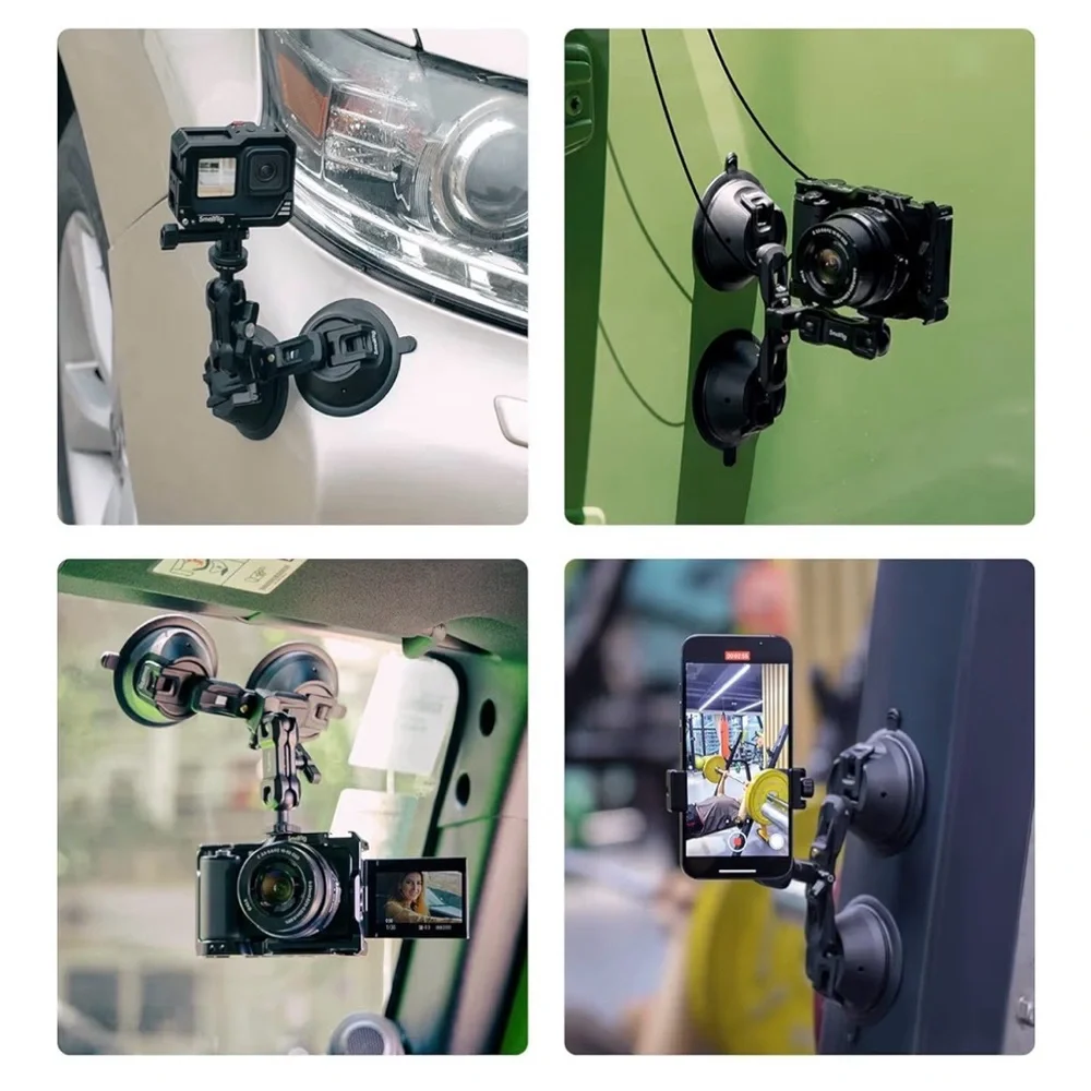 SmallRig DualSuction Cup Camera Mount with Quick Release Arm and NATO Rail